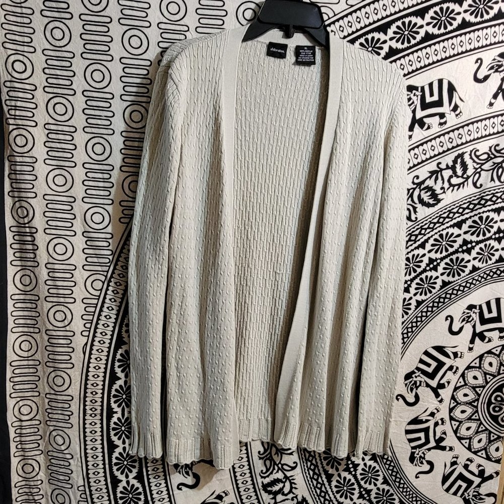 Off-White/Light Cream color light-weight Cardigan